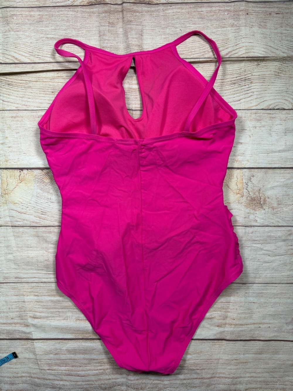 Ellen Tracy Bright Pink High-Neck One-Piece Swimsuit - Picture 5 of 5